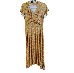 Modcloth Floral maxi dress short sleeve